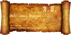 Nádasi Barna névjegykártya